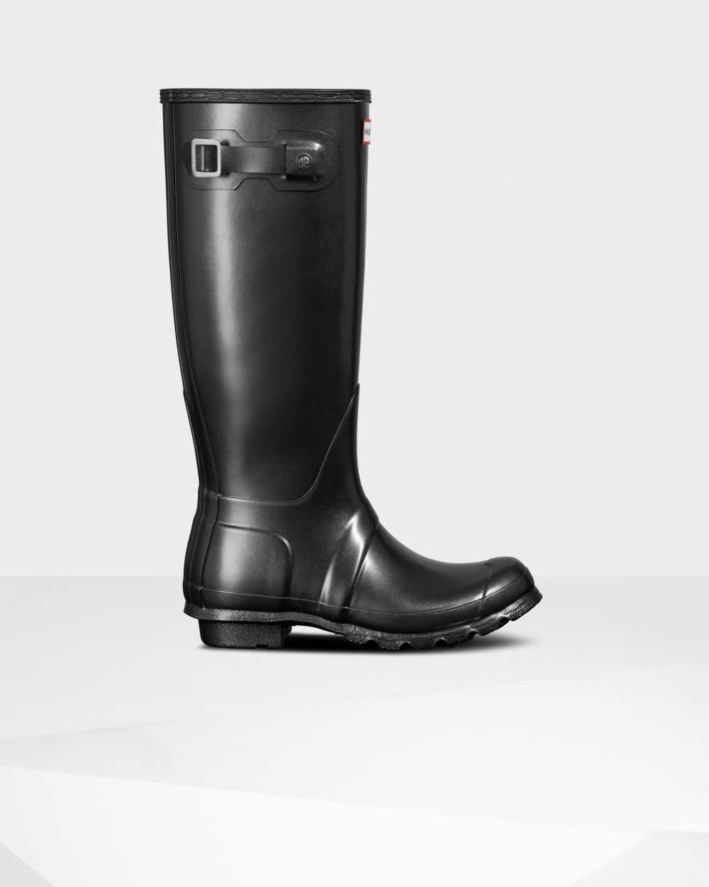 Hunter Women's Original Pearlized Tall Wellington Boots Black,ZIYL28130